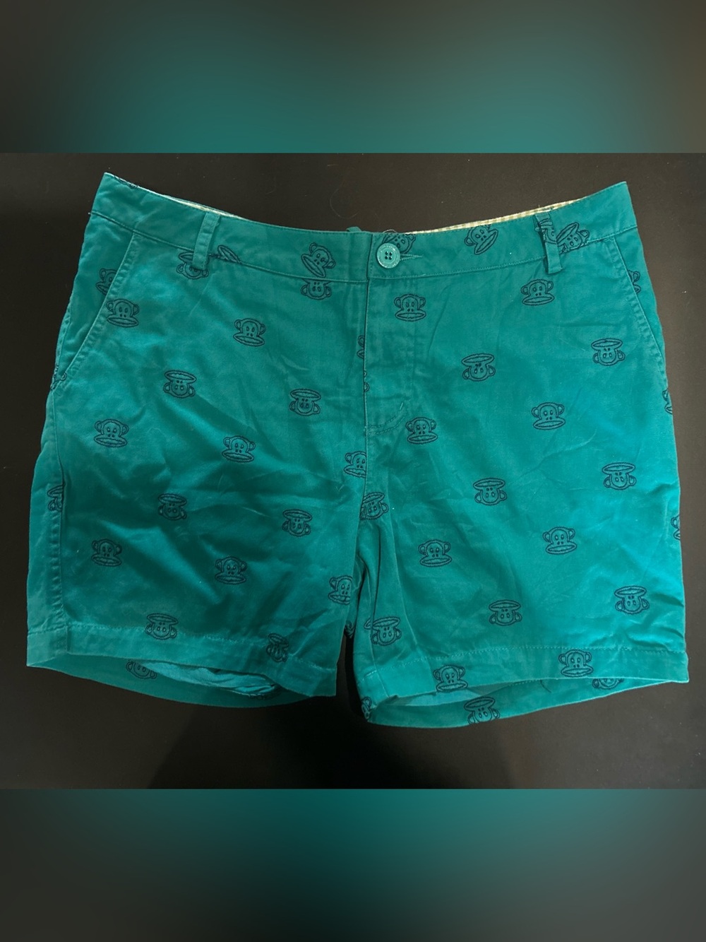 Paul Frank Teal Novelty Embroidered Women's Shorts